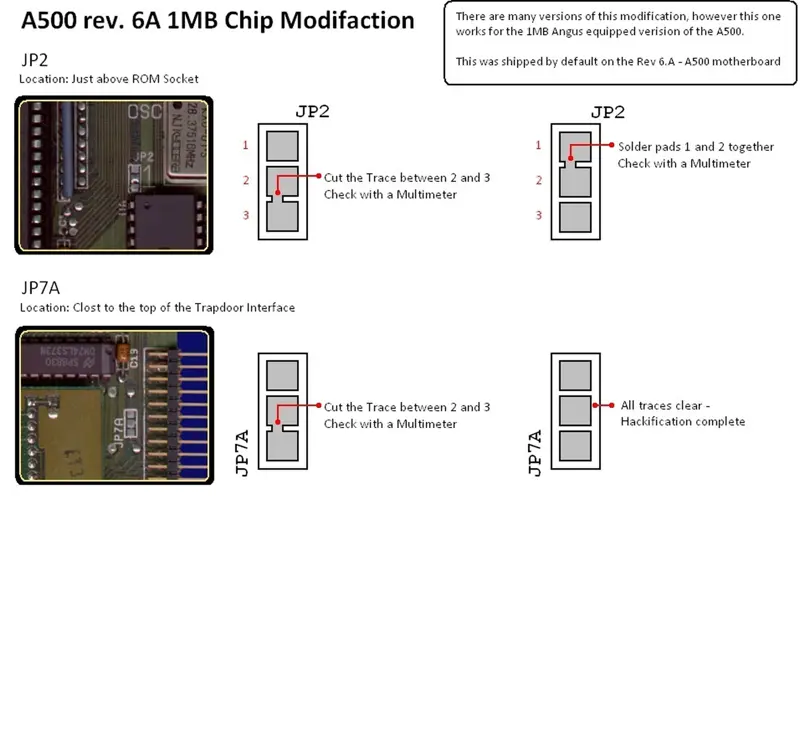 Amiga 500 512K Trapdoor Ram (1Mb Chip Ram opt.)