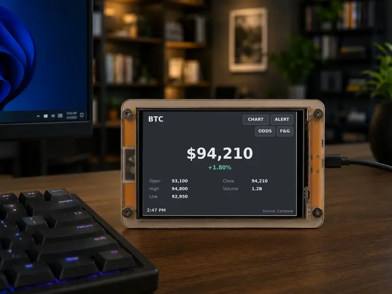 ESP32 4" Touchscreen Stock & Crypto ticker