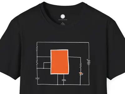 Hand Drawn 555 Timer Schematic Electronics Shirt