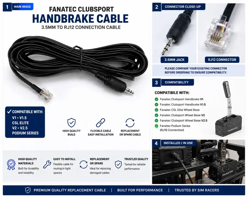 FANATEC HANDBRAKE DATA CABLE FOR CLUBSPORT WHEEL BASE