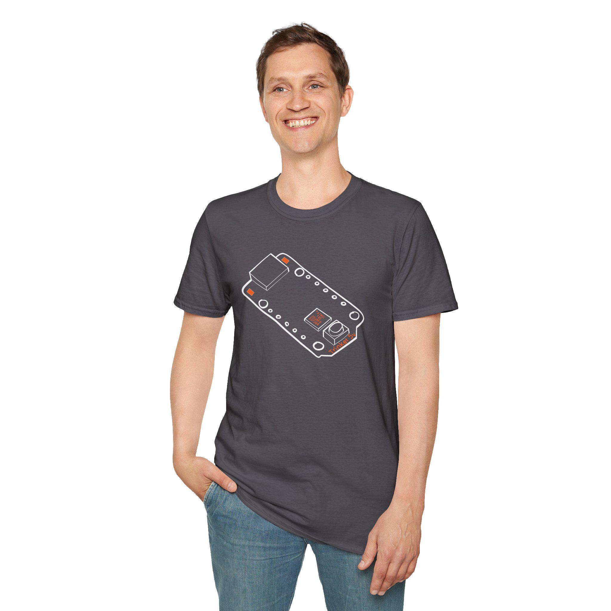 Hand-drawn Adafruit Trinket 5V T-Shirt | ATtiny85 Microcontroller Maker Tee | El