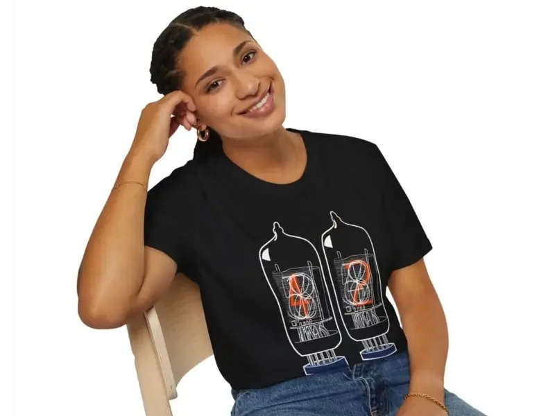 Nixie Tube Vintage Electronics T-Shirt, Retro Computing Display Technology