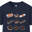 Hand-Drawn Microprocessor T-Shirt: Intel 4004, NE555, 6502 - Tech History Dad Gi