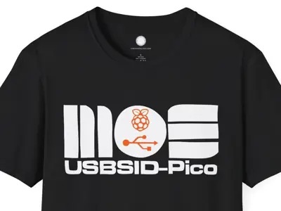 USBSID-Pico Chiptune Logo Shirt Hand-Drawn