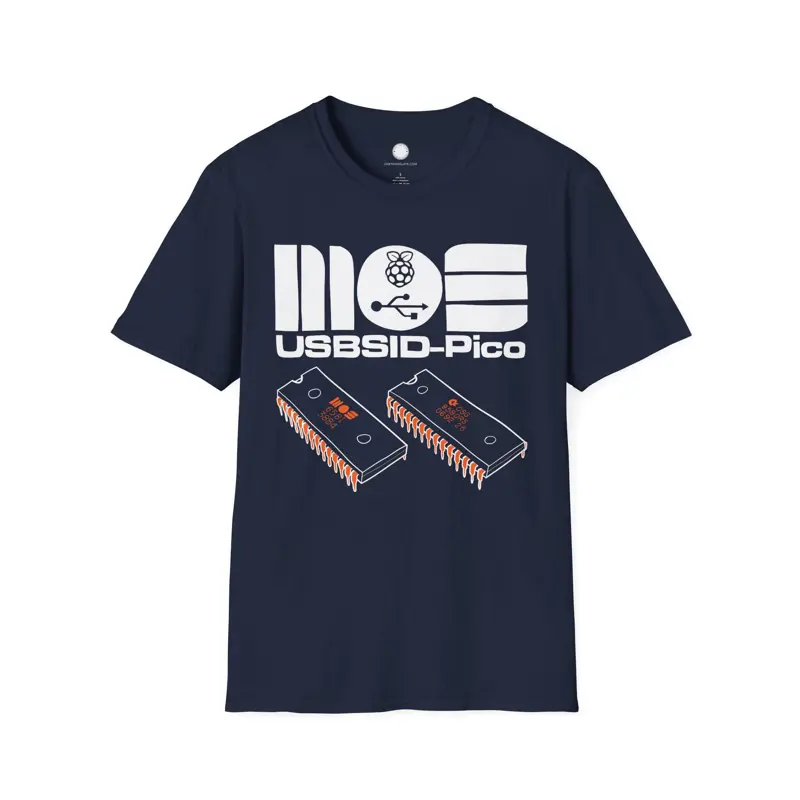 USBSID-Pico with MOS SID Chips T-Shirt | 6581 and 8580 Commodore Audio | Hand-Dr