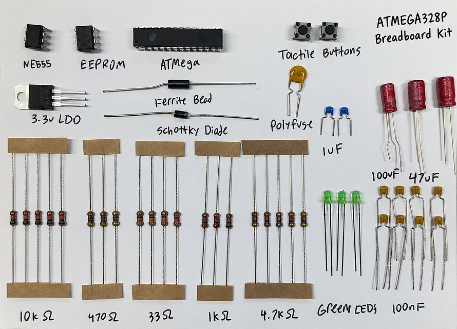 ATMEGA328P Dev Kit & Educational Kit (Breadboard)