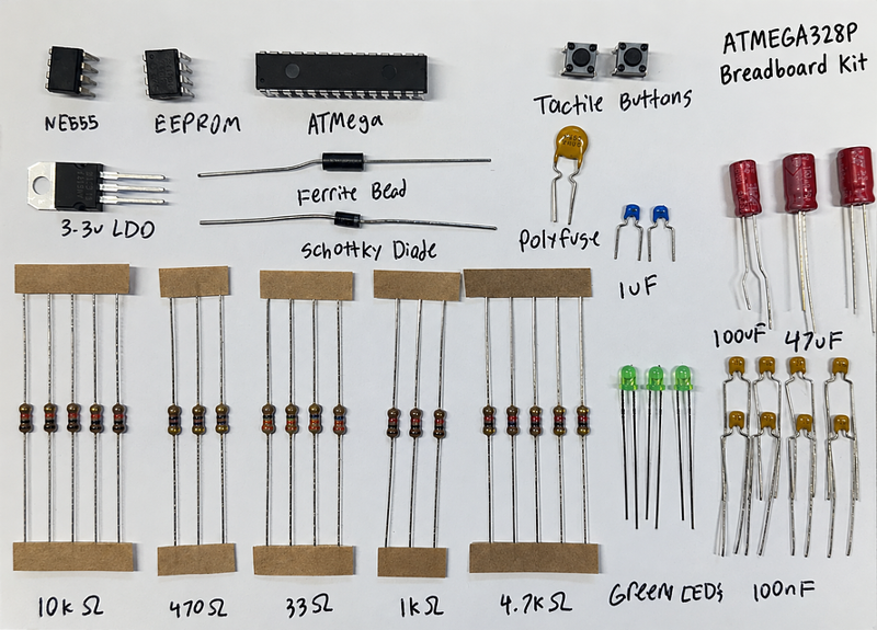 ATMEGA328P Dev Kit & Educational Kit (Breadboard)