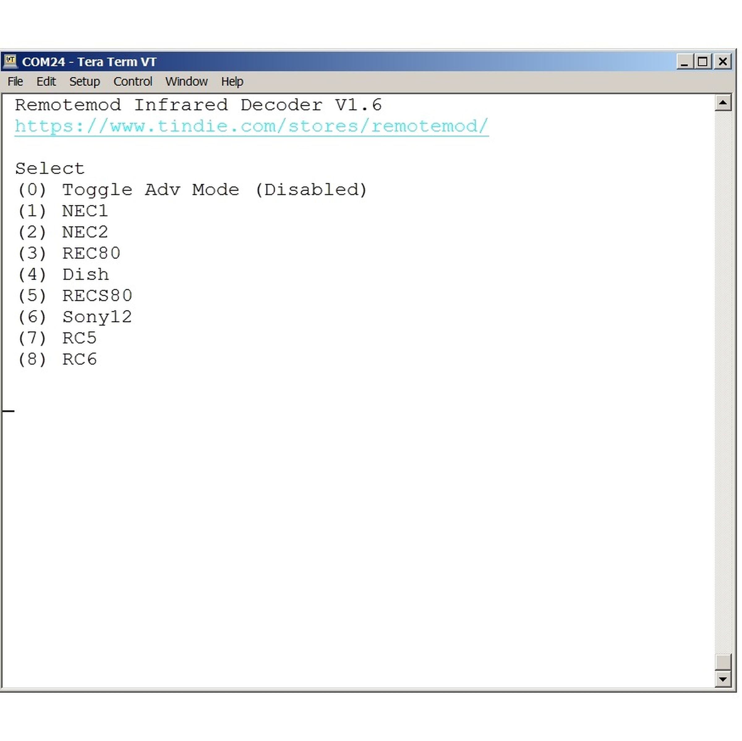 Low Cost Infrared Remote Decoder V2.0