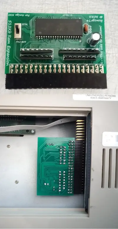 Amiga 500 512K Trapdoor Ram (1Mb Chip Ram opt.)