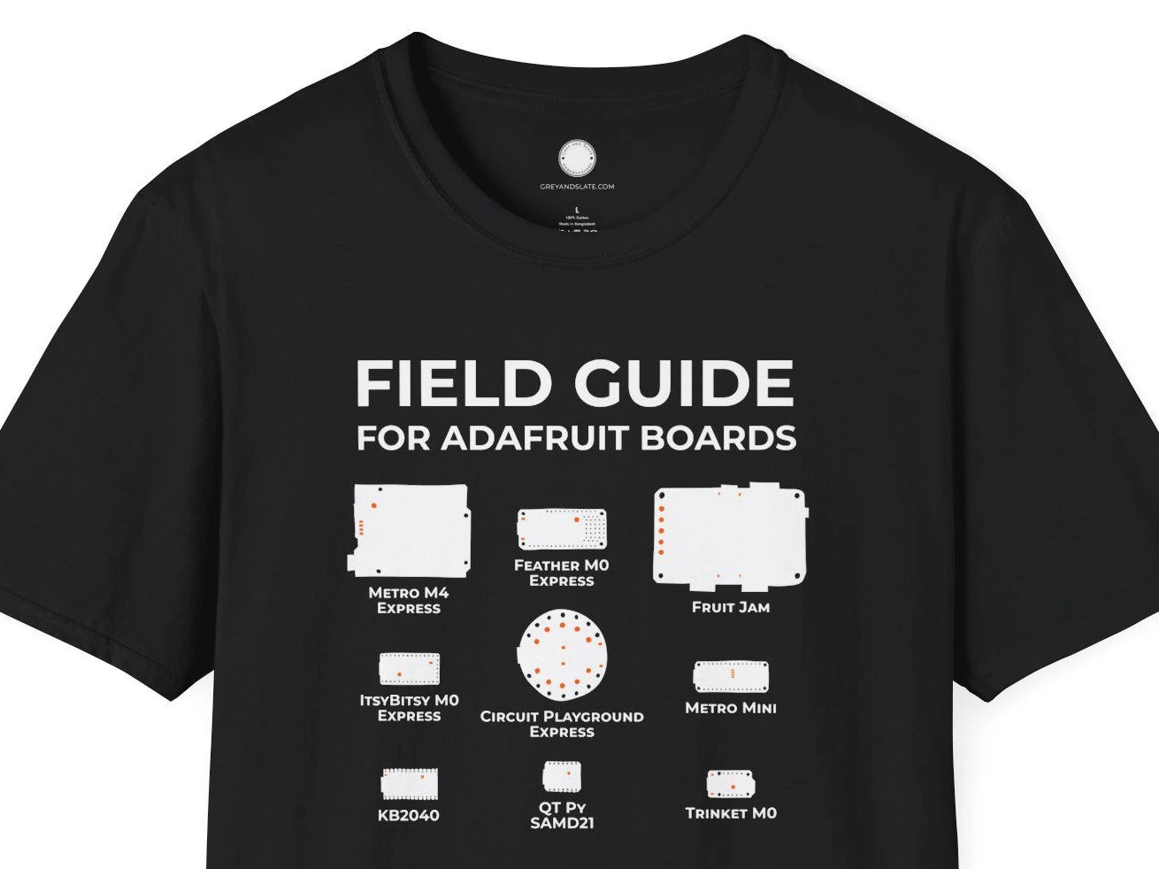 Adafruit Circuit Board Field Guide T-Shirt | Hand-Drawn ID Silhouette | Arduino 
