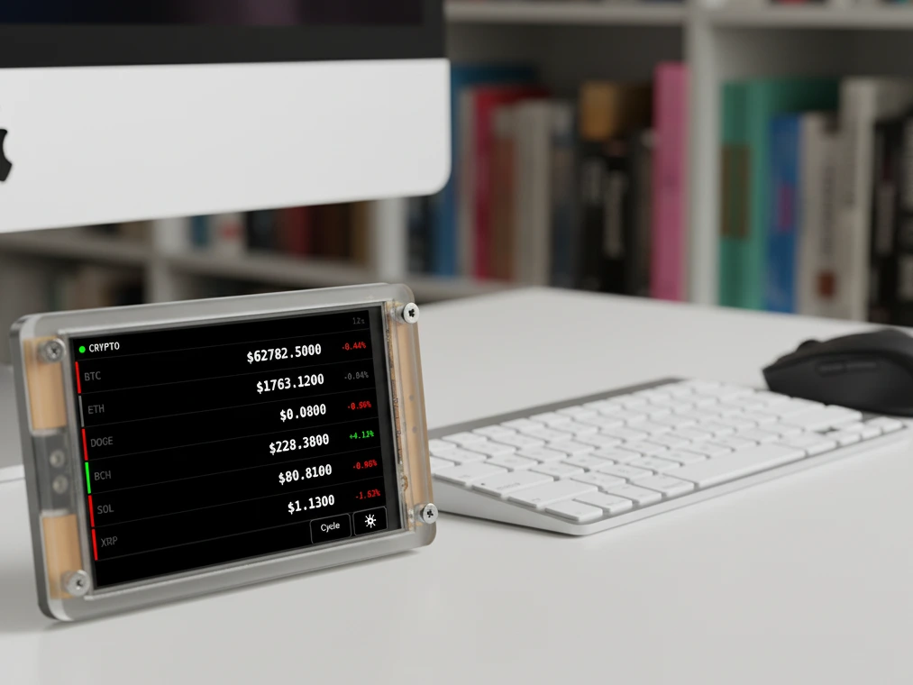 ESP32 4" Touchscreen Stock & Crypto ticker