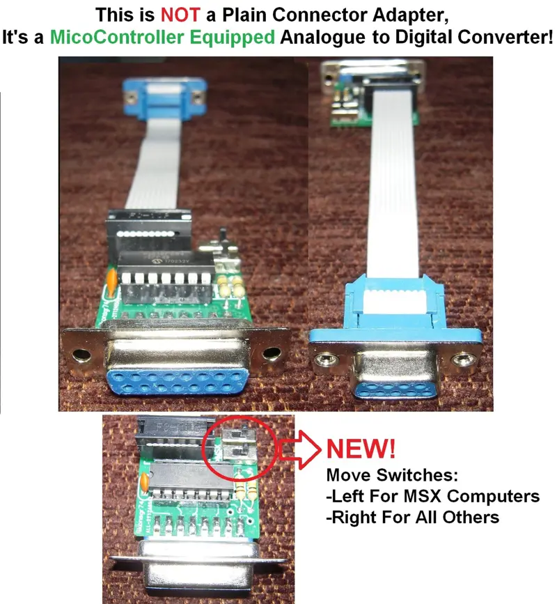 15Pin PC Analogue Joystick Adapter to 9Pin Port