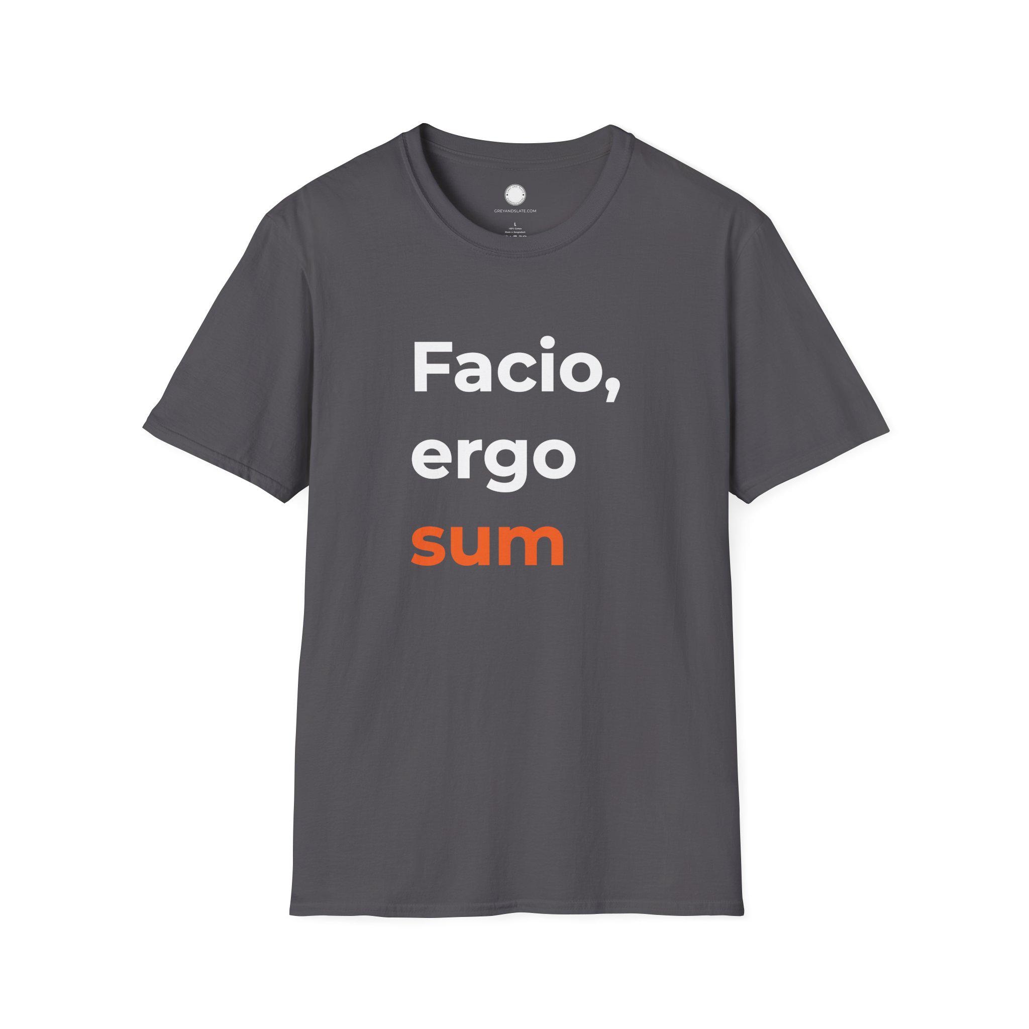 Facio Ergo Sum I Make Therefore I Am | Remixed Maker Philosophy Tee | Latin Phra