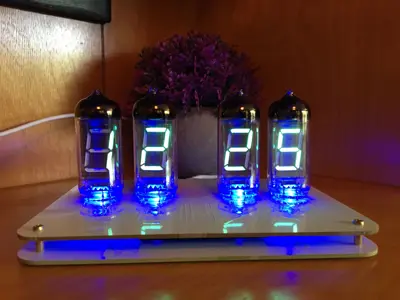 VFD Vacuum Fluorescent Clock 4 Digit IV-11 Tubes