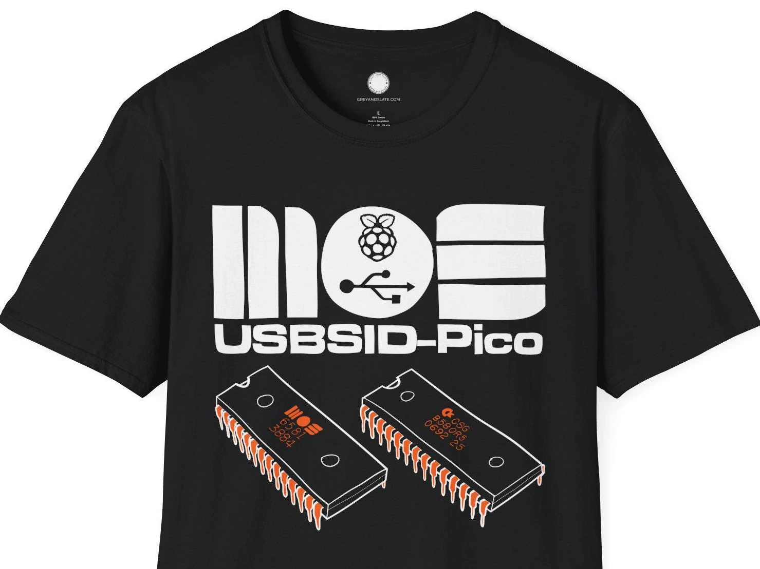 USBSID-Pico with MOS SID Chips T-Shirt | 6581 and 8580 Commodore Audio | Hand-Dr