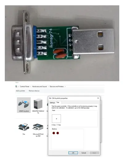 DB9 9Pin Joystick Gamepad Adapter for PC USB Port
