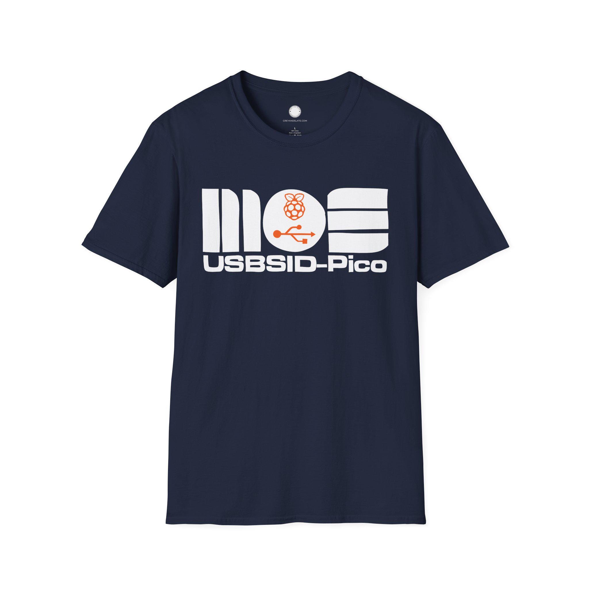 USBSID-Pico Logo Chiptune T-Shirt | Commodore 64 SID Chip USB Interface | Retroc