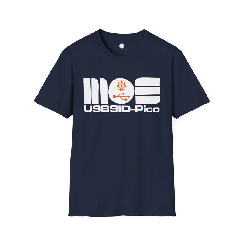 USBSID-Pico Logo Chiptune T-Shirt | Commodore 64 SID Chip USB Interface | Retroc