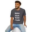 Maker Philosophy Tee | Make Hack Build Create Manifesto | DIY Builder Hardware H