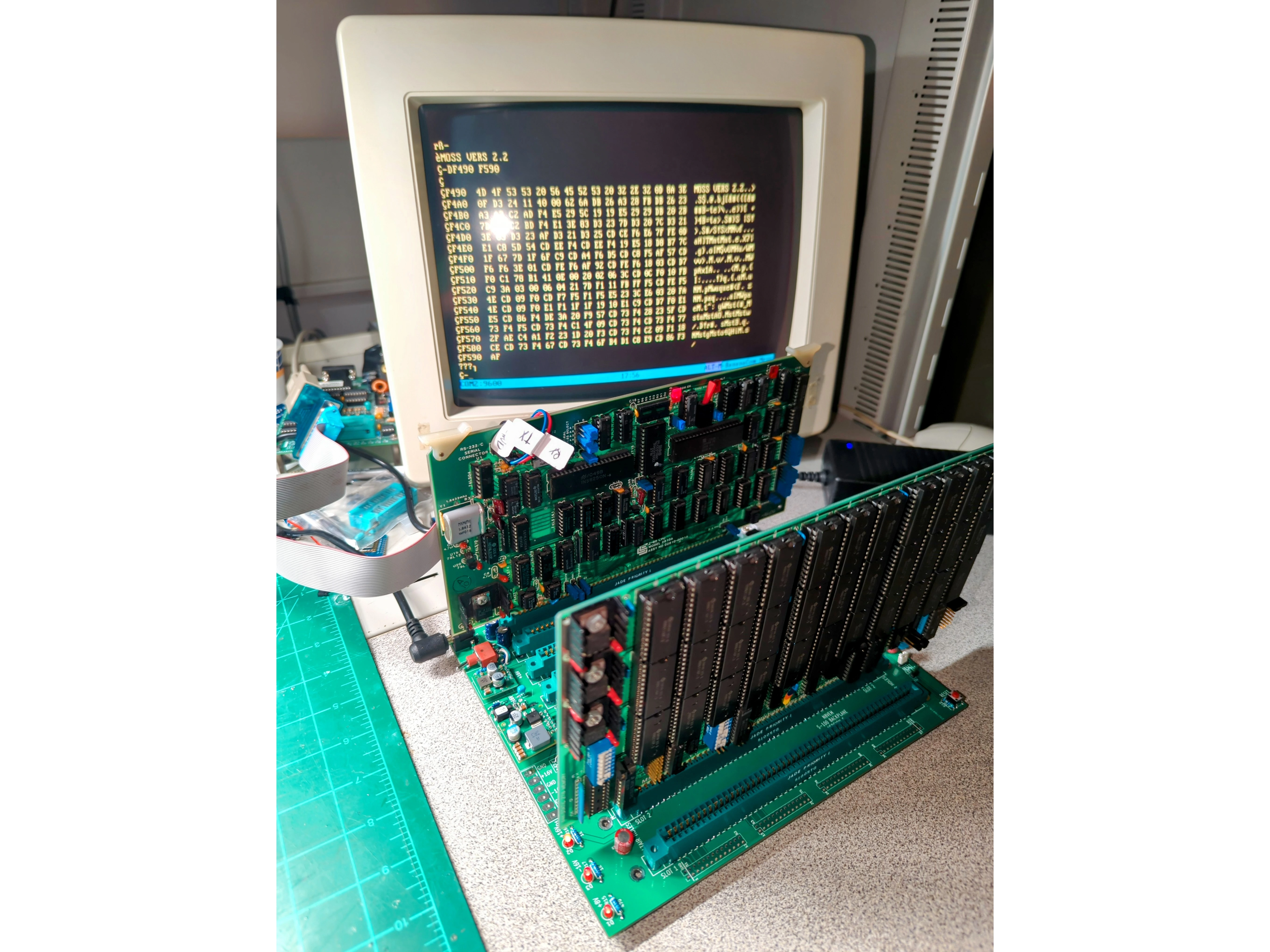 9-Slot S-100 Motherboard with Integrated Power Supply (Bare PCB)