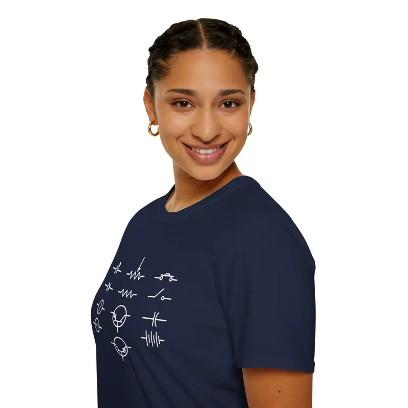 Electronics Symbols Tee | Circuit Components Engineer Humor T-Shirt | Hardware H
