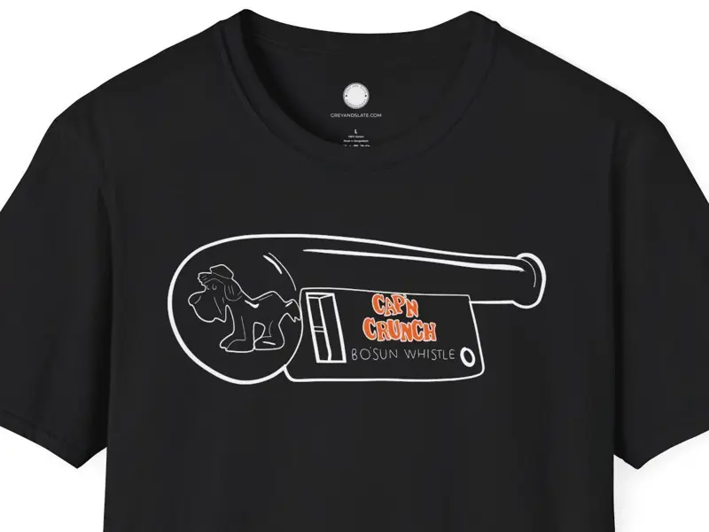 Cap'n Crunch Whistle T-Shirt Hand-Drawn | Phone Phreaking History | 2600 Hz Hack