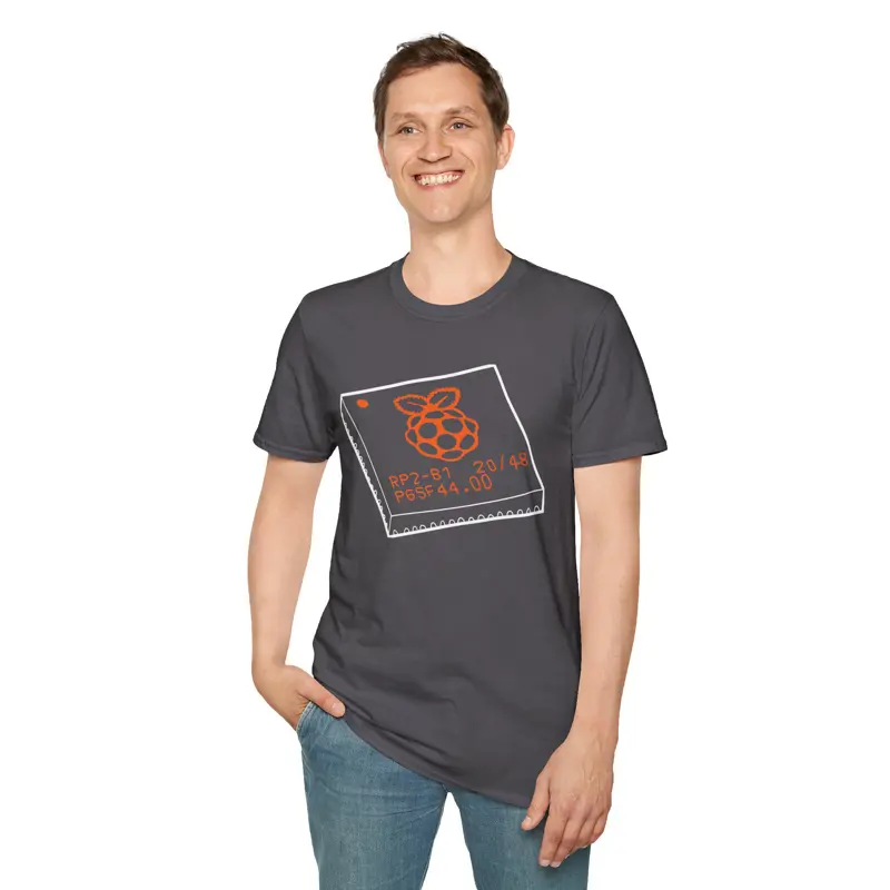 Hand-Drawn RP2040 Raspberry Pi Chip T-Shirt | Silicon Art Tee | Microcontroller 