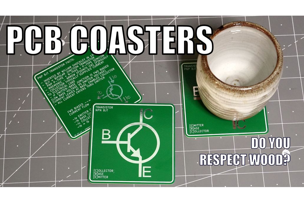 Transistor Diagram &amp; Facts PCB Coaster [NPN, PNP]