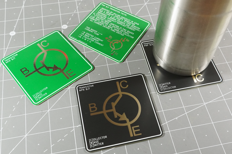 Transistor Diagram &amp; Facts PCB Coaster [NPN, PNP]