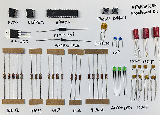 ATMEGA328P Dev Kit & Educational Kit (Breadboard)