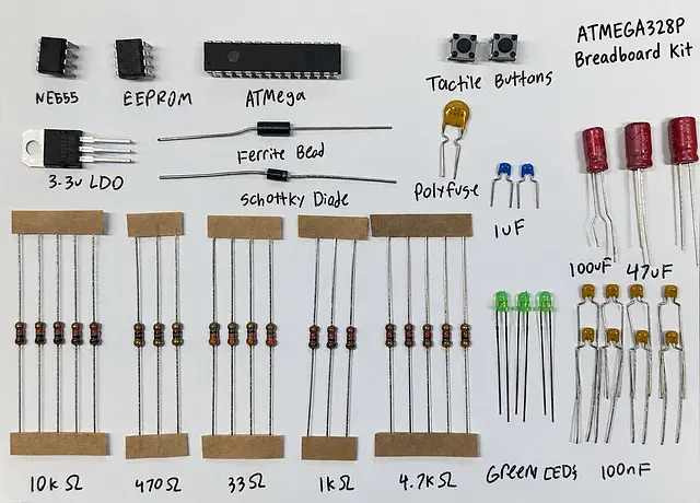 ATMEGA328P Dev Kit & Educational Kit (Breadboard)