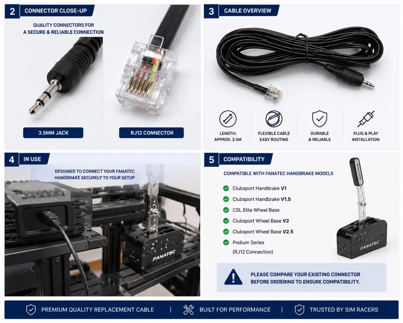 FANATEC HANDBRAKE DATA CABLE FOR CLUBSPORT WHEEL BASE