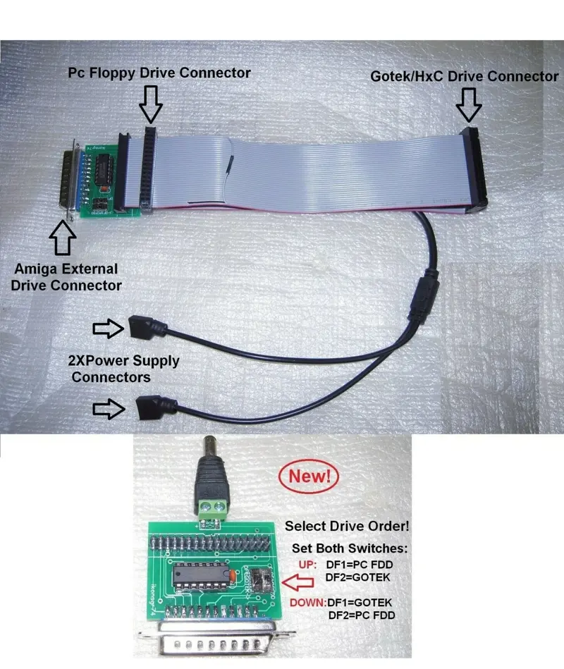 Amiga External Drive Adapter for PC & Gotek Drives