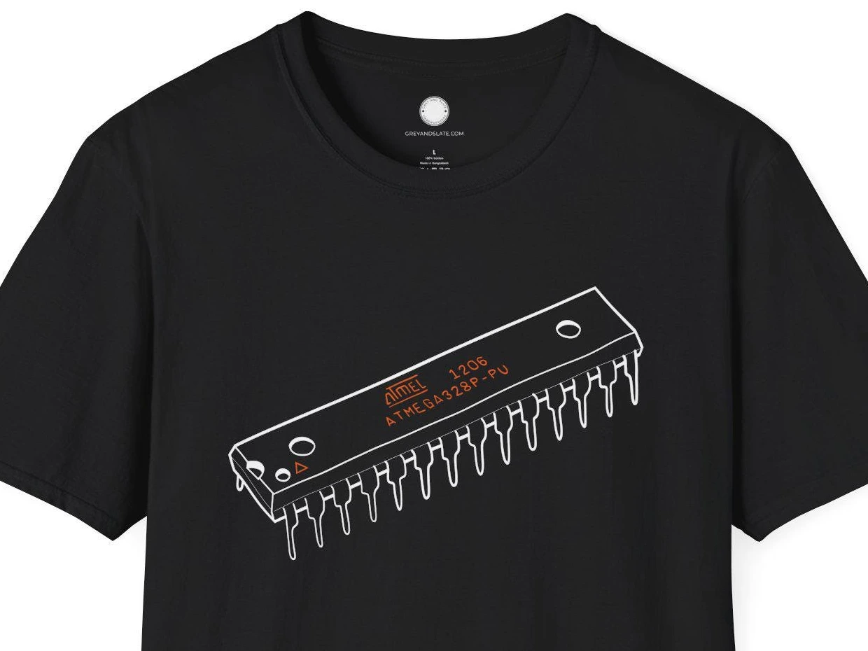 Famous ATmega328P Microcontroller Tee | Hand-Drawn Arduino Heart Chip Electronic