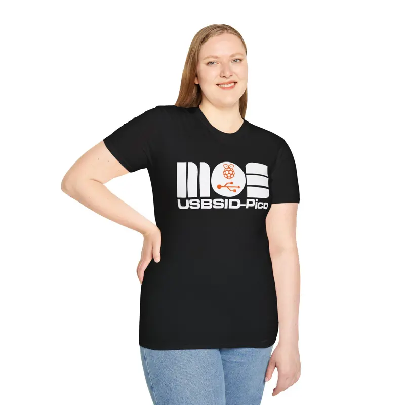 USBSID-Pico Logo Chiptune T-Shirt | Commodore 64 SID Chip USB Interface | Retroc