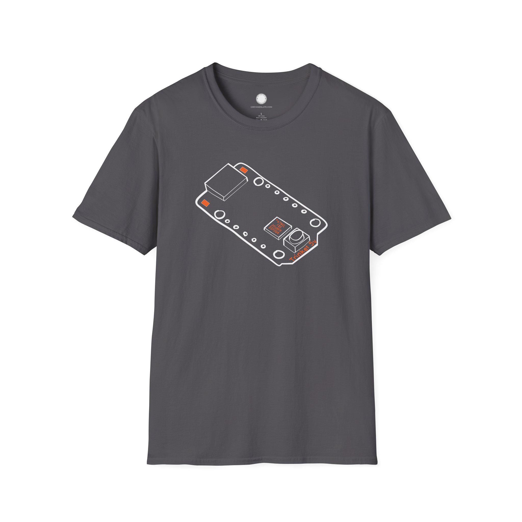Hand-drawn Adafruit Trinket 5V T-Shirt | ATtiny85 Microcontroller Maker Tee | El