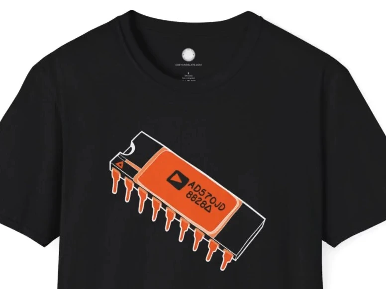 Analog Devices AD570 ADC Chip Shirt, Hand-drawn Minimalist Vintage Design