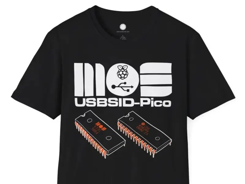 USBSID-Pico with SID Chips 6581 and 8580 Shirt Hand-Drawn