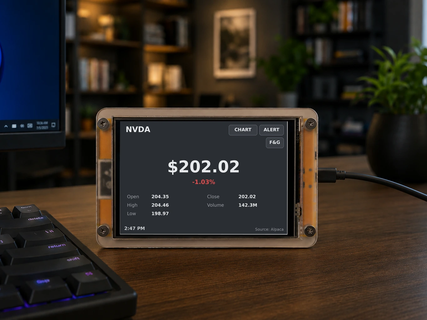 ESP32 4" Touchscreen Stock & Crypto ticker