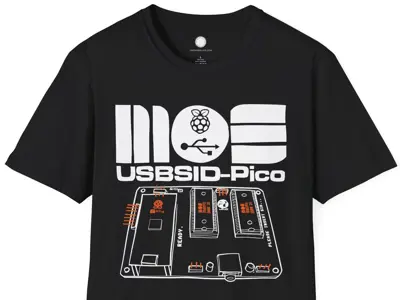 USBSID-Pico SID Chip USB Interface Board Shirt Hand-Drawn