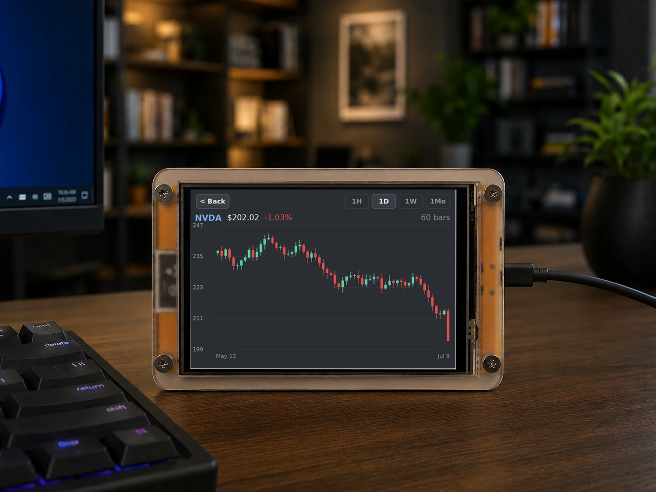 ESP32 4" Touchscreen Stock & Crypto ticker