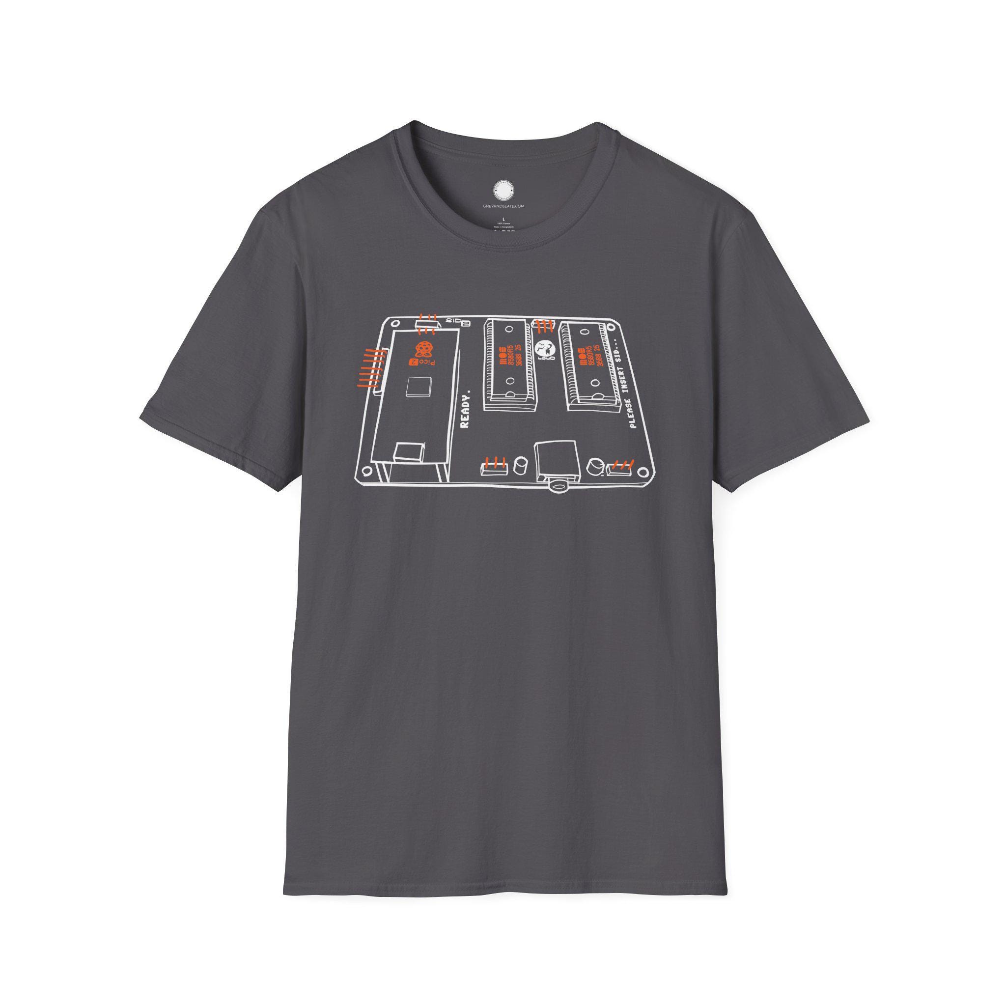 USBSID-Pico Chiptune Board T-Shirt Hand-Drawn | SID Chip Interface PCB | Commodo