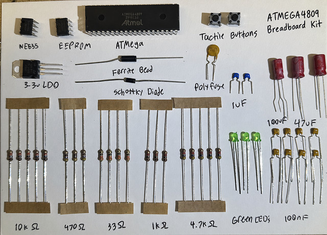 ATMEGA4809 Dev & Educational Kit (Breadboard, DIY)
