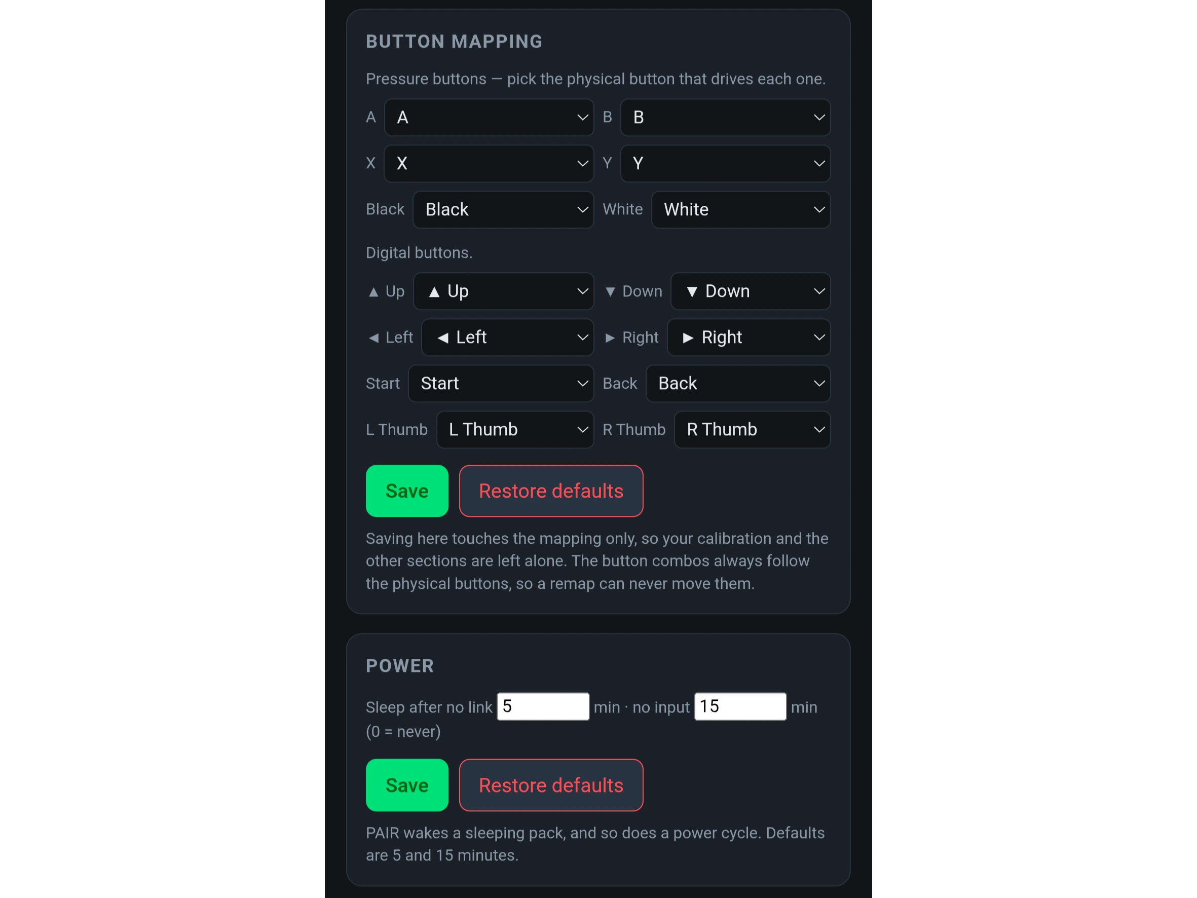 Wifi portal showing some settings available