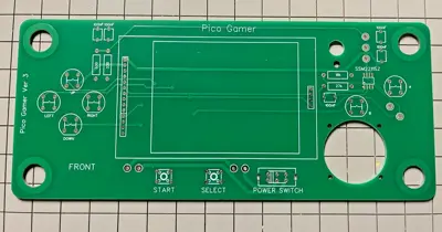 Pico Gamer DIY Handheld Gaming Console Printed Circuit Board