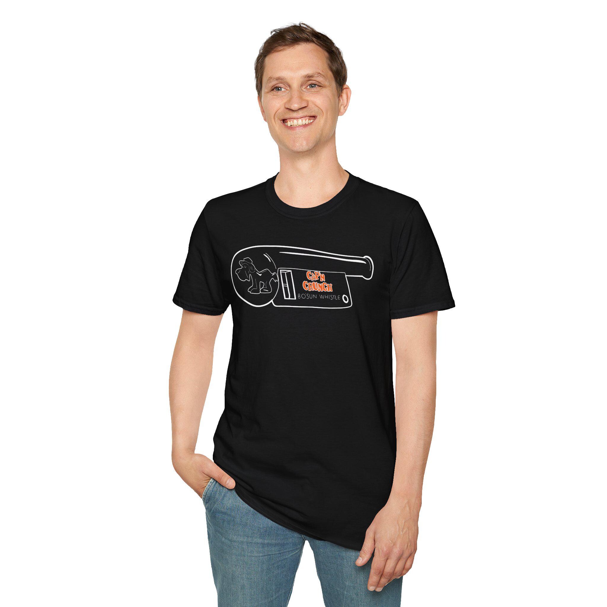 Cap'n Crunch Whistle T-Shirt Hand-Drawn | Phone Phreaking History | 2600 Hz Hack