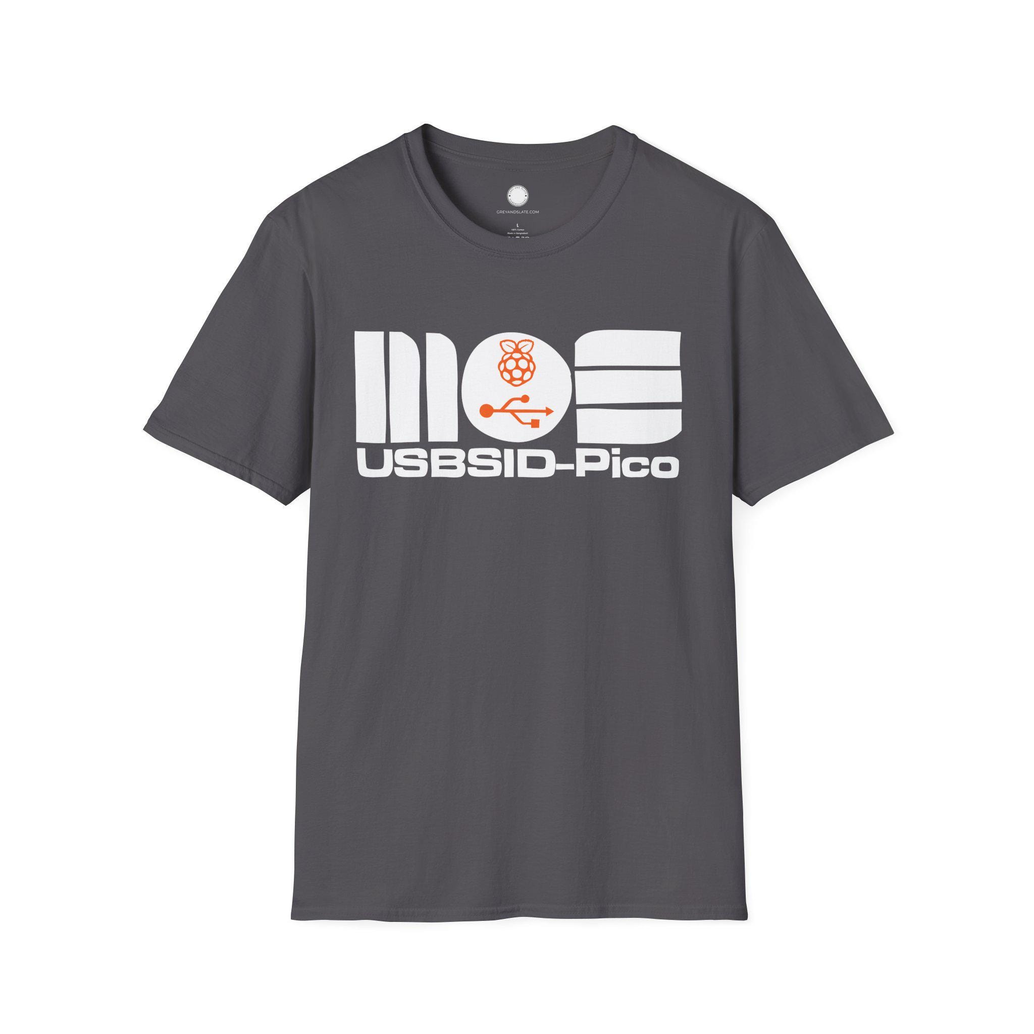 USBSID-Pico Logo Chiptune T-Shirt | Commodore 64 SID Chip USB Interface | Retroc