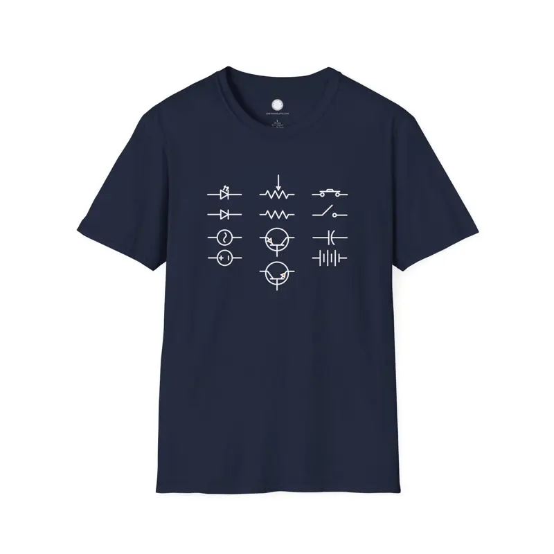Electronics Symbols Tee | Circuit Components Engineer Humor T-Shirt | Hardware H