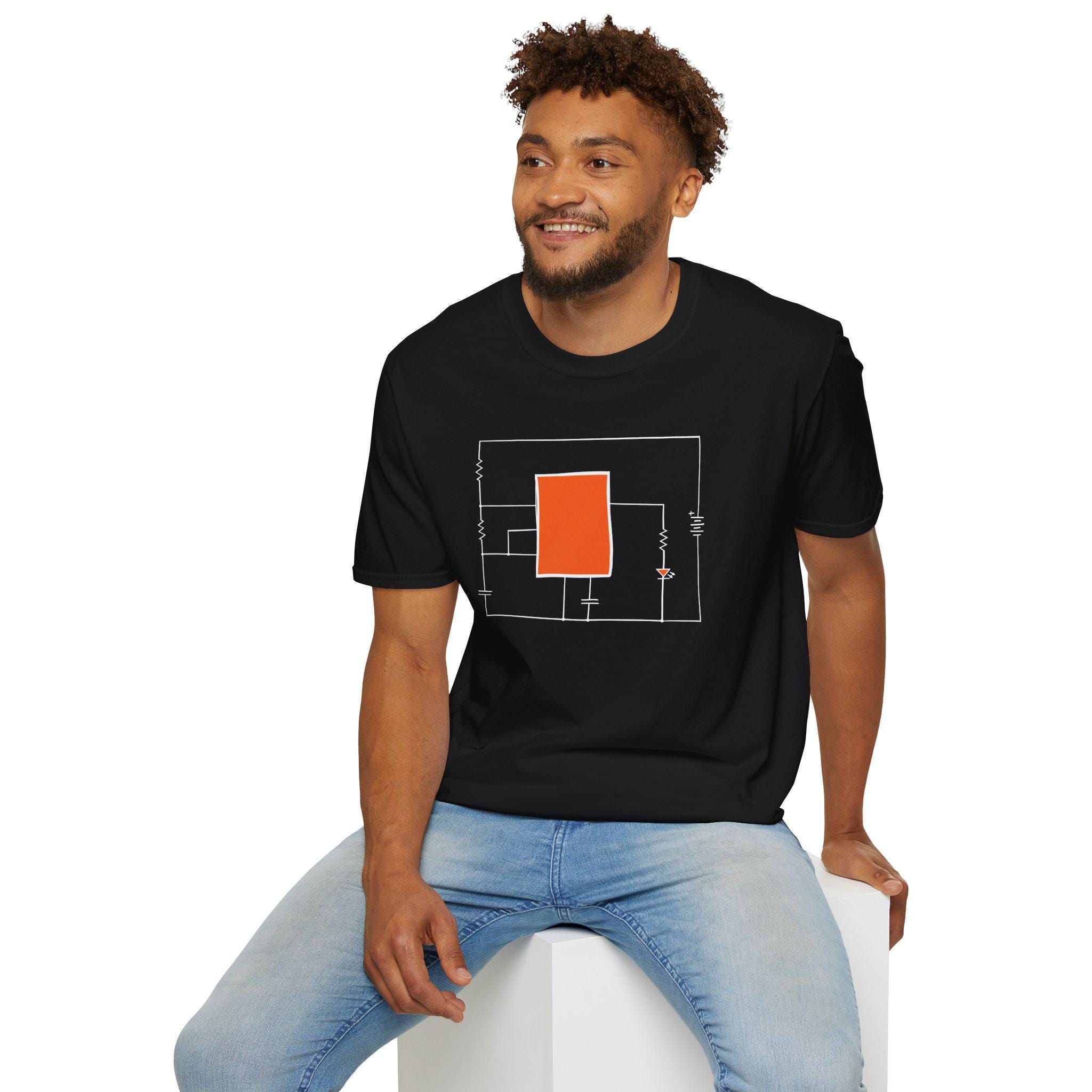 Hand Drawn 555 Timer Schematic Electronics Tee | Electrical Engineer Hardware Ha