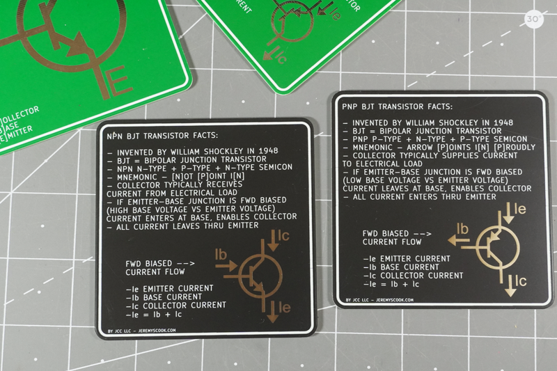 Transistor Diagram &amp; Facts PCB Coaster [NPN, PNP]